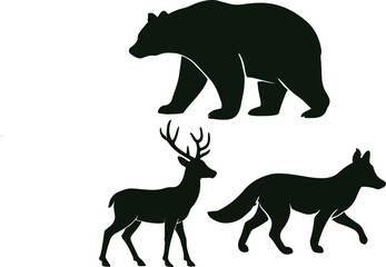 set of animals silhouettes