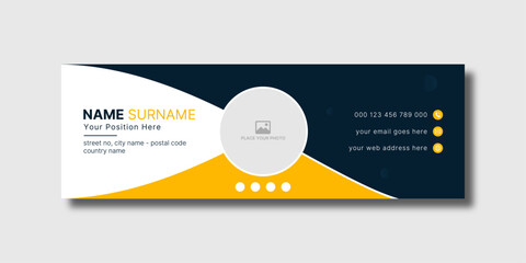 Creative modern email signature design, Minimalist email footer template