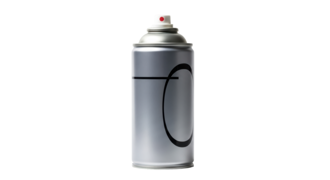 Isolated Silver Spray Can