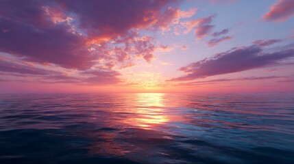 Peaceful ocean sunset colors