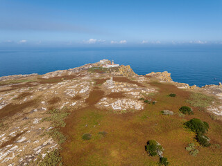 O Vello Faro de las Islas Sisargar en Malpica, Galicia