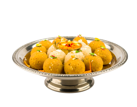 Festive Modak Plate – Silver plate filled with traditional steamed modaks