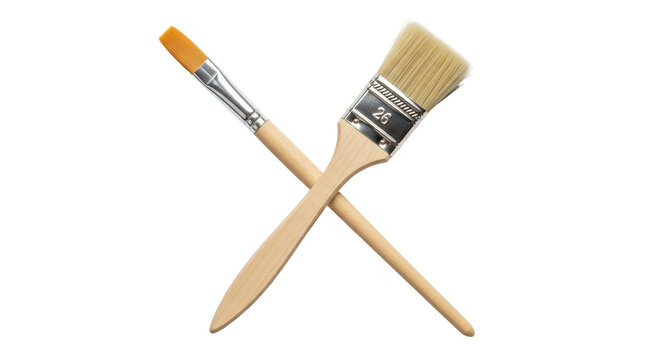Isolated Crossed Paint Brushes
