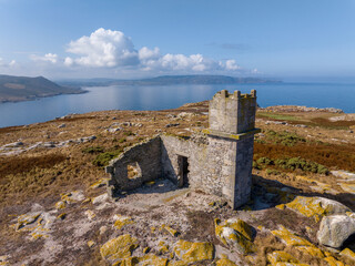 O Vello Faro de las Islas Sisargar en Malpica, Galicia