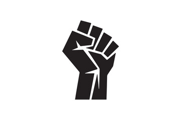 Raised Fist Silhouette Icon Clenched Fist Protest Symbol