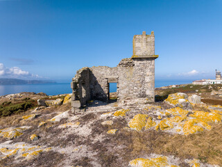 O Vello Faro de las Islas Sisargar en Malpica, Galicia