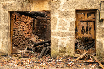 The Melted and Charred Remains of a Burnt Object. Concept The devastating effects of heat.