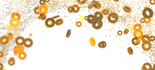 Abstract background with golden rings and sparkles. Perfect for celebratory designs.