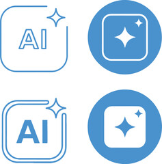AI Sparkle Icons Vector Set