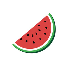 Watermelon slice isolated on white