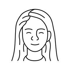 relaxed face slow living line icon vector illustration