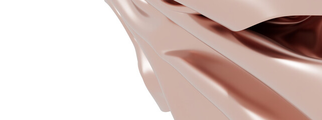 Elegant rose gold fabric folds. Perfect for beauty, fashion, or luxury product backgrounds.