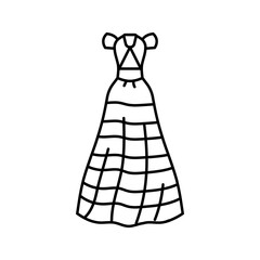 sheer fabrics lace dress stylish clothes line icon vector illustration