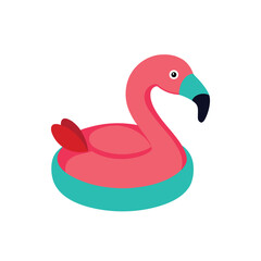 Vector of a flamingo-shaped pool float. 