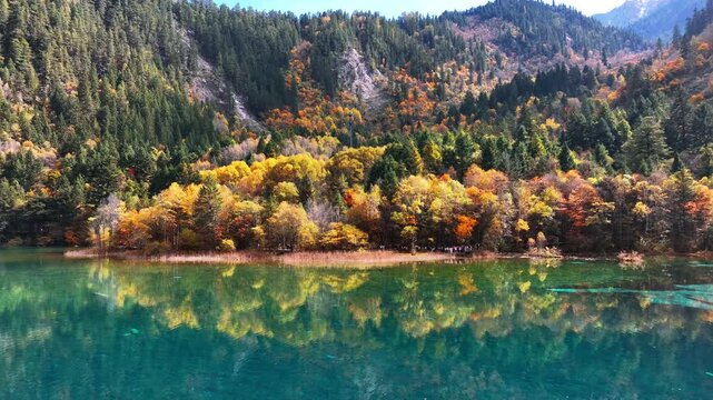 Jiuzhaigou national park in autumn, China.