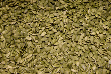 A CloseUp View of Green Pumpkin Seeds Ideal for Enjoying Healthy Snacking Options