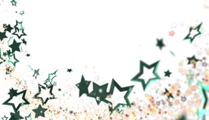 Festive background with teal stars and sparkles. Perfect for celebrations.