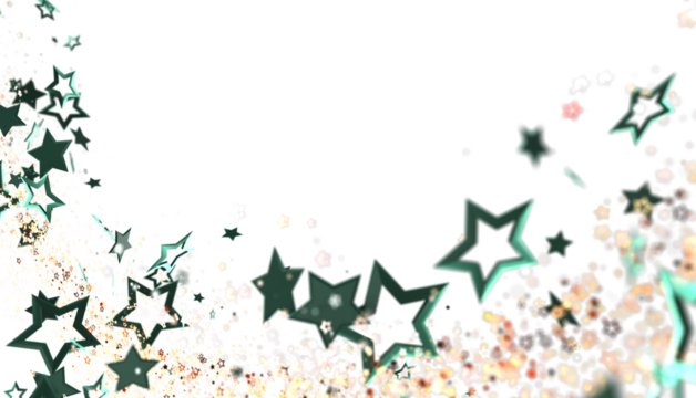 Festive background with teal stars and sparkles. Perfect for celebrations.