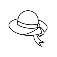 vector illustration of a lady hat logo icon flat