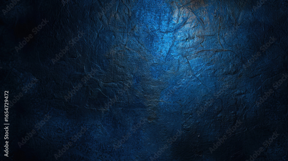 Poster textured blue background with deep shades and subtle variations, creating sense of depth and intrigu