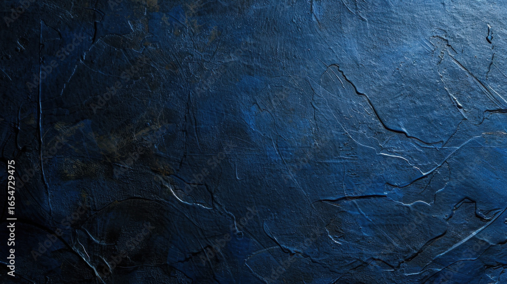 Poster textured blue surface with deep shades and intricate patterns, creating sense of depth and dimension