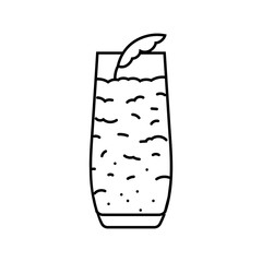 salad smoothie meal drink line icon vector illustration