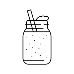 nut butter smoothie meal drink line icon vector illustration