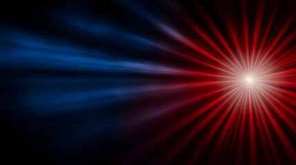 Red, white and blue background with rays of light in the center, red and black background, red blue and white gradient