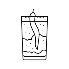 spicy cocktail meal drink line icon vector illustration