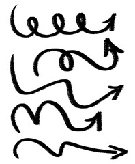 Collection of Hand-drawn black arrows, Set of arrows for note-taking, etc.