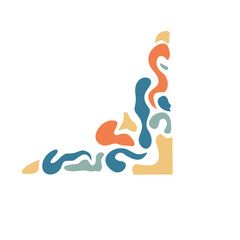 Abstract corner design with unique shapes on white is ideal for modern digital backgrounds, minimalistic designs, and futuristic concepts.