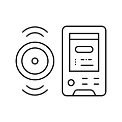 wearable glucose monitor personalized health line icon vector illustration