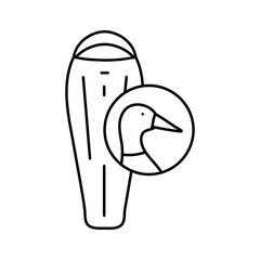down sleeping bag duck line icon vector illustration