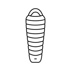mummy sleeping bag line icon vector illustration
