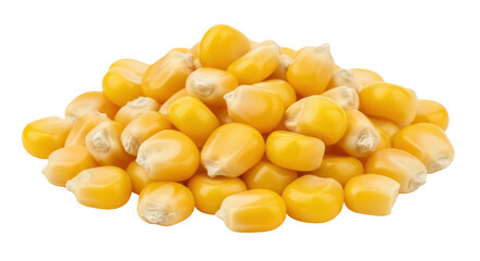 Isolated Pile of Corn Kernels, Yellow