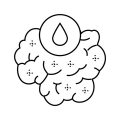 hydrophobic fluff sleeping bag line icon vector illustration