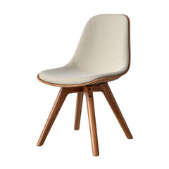 Modern minimalist chair with wooden legs and fabric seat for contemporary interior design and home decoration