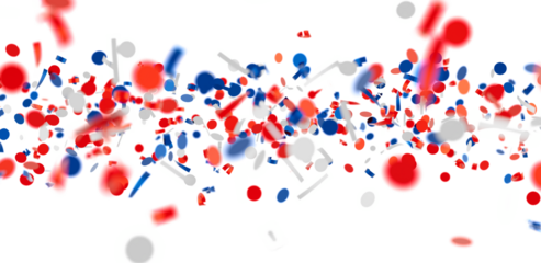 Download this vibrant image of red, white, and blue confetti for your celebratory designs. Perfect for Independence Day or any festive occasion