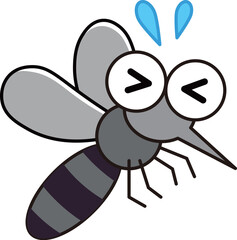 シンプルな蚊のイラスト素材・嫌がる・かわいい・夏