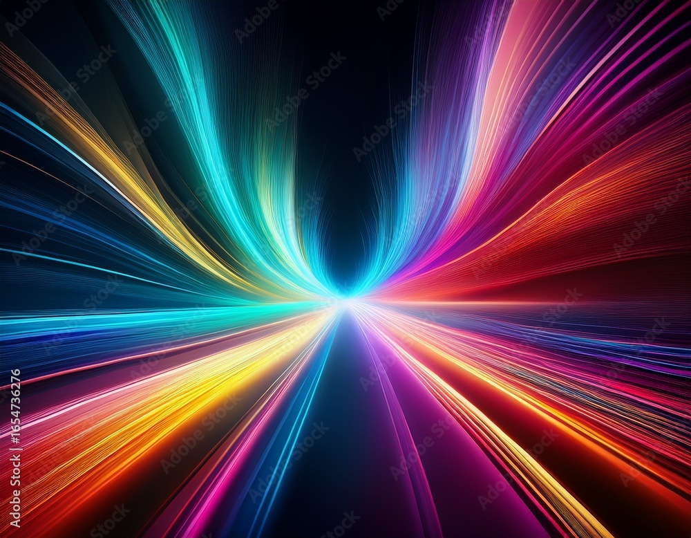 Poster abstract speed motion blur with colorful lines and energy waves