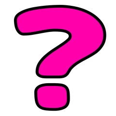 Cute and Friendly Pink Question Mark Symbol – Transparent PNG
