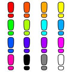Colorful Exclamation Mark Icon Set Transparent PNG Illustration