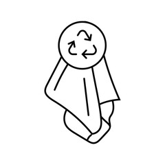 reusable sweat towel outdoor fitness line icon vector illustration