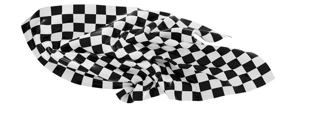 High-resolution image of a crumpled checkered flag. Perfect for racing, sports, and competition themes.