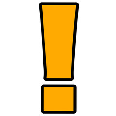 Orange Exclamation Mark – Energetic and Cheerful Transparent Symbol