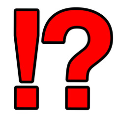Red Exclamation and Question Mark Icon Combination Illustration