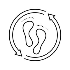 nature footprints green arrows sustainable fitness line icon vector illustration