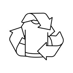 recycle clothing thrift driven fashion line icon vector illustration