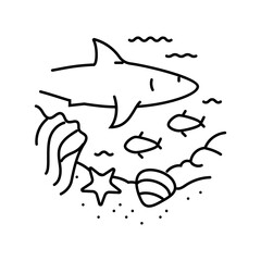 marine life world ocean line icon vector illustration
