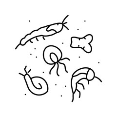 plankton world ocean line icon vector illustration